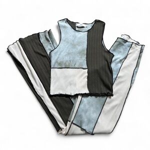 Adika Olive and Cream Sleeveless Top and pants set